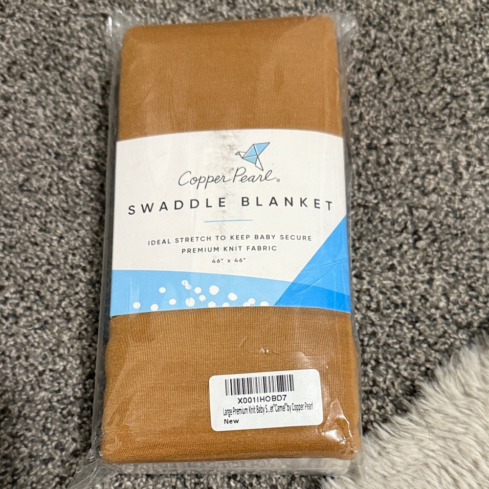 Copper Pearl Swaddle Blanket in Warm camel